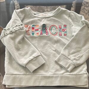 Peek Mint Green Sweatshirt. Size 4-5. GUC